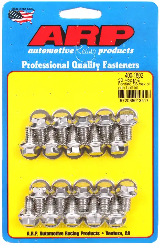 Modern ARP SB Mopar and Pontiac SS Hex Oil Pan Bolt Kit