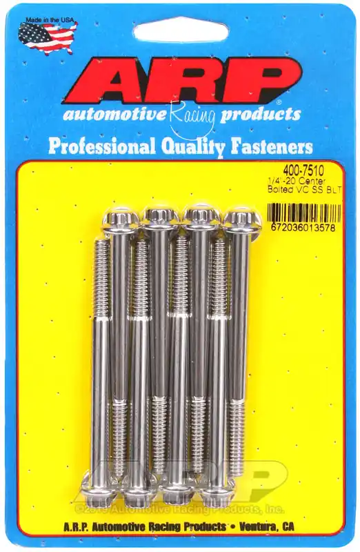 Next Day Delivery ARP SS 1/4-20 Center Bolted Valve Cover Bolt Kit