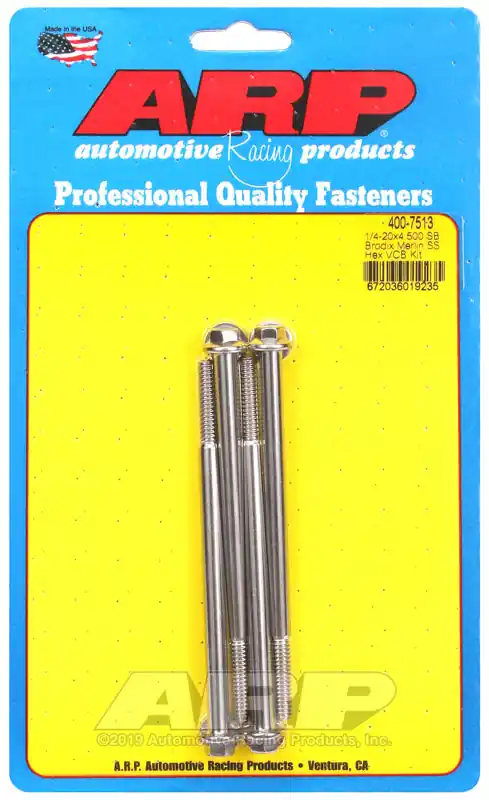 Shop Now ARP Merlin block, Brodix head SB hex valve cover bolt kit