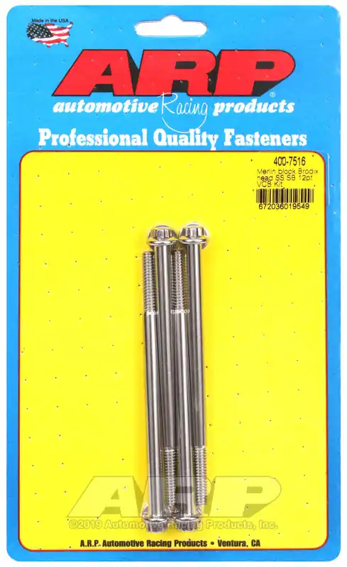 ARP Merlin Block BRodix Head SB 12pt Valve Cover Bolt Kit Flash Sale