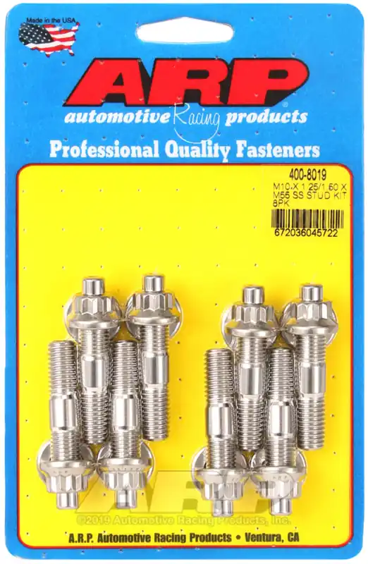 Free Returns ARP M10 X 1.25/1.50 X M55 Stainless Steel Accessory Studs (8 pack)