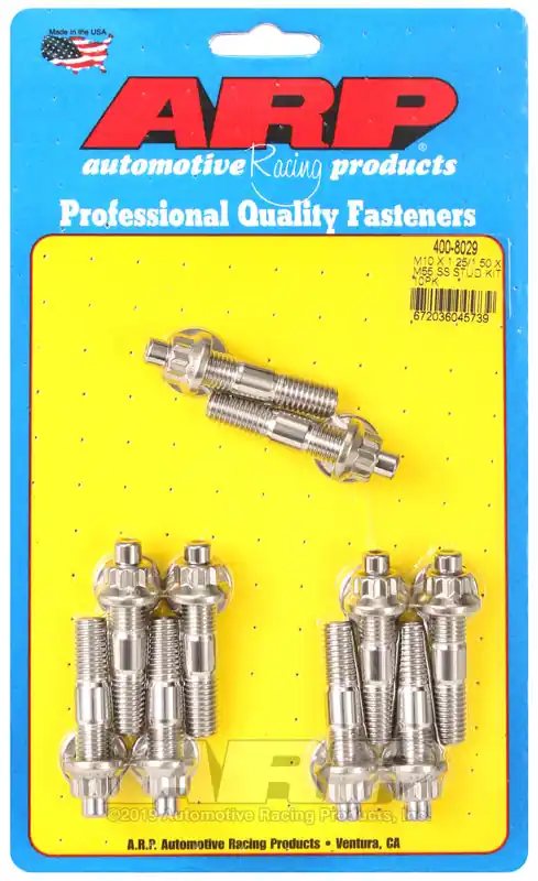 Viral ARP M10 X 1.25/1.50 X 55mm broached stud kit 10pcs