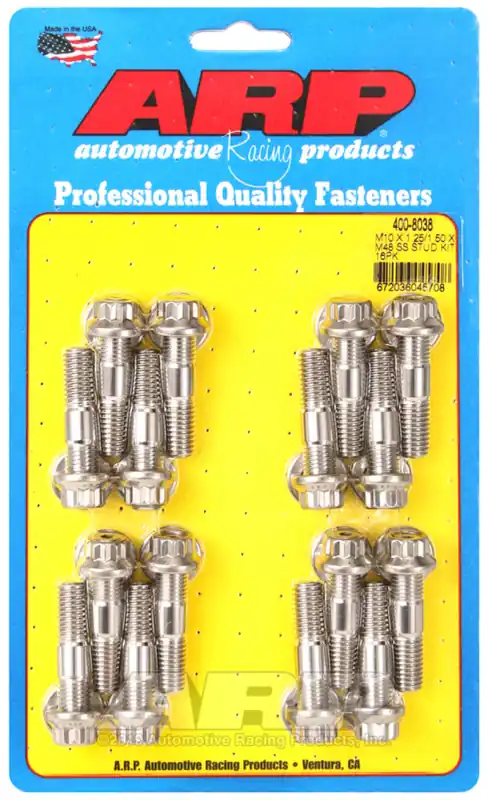 ARP M10 x 1.25/1.50 x 48 Stainless Steel 12pt Broached Stud Kit (16/pkg) Must Have