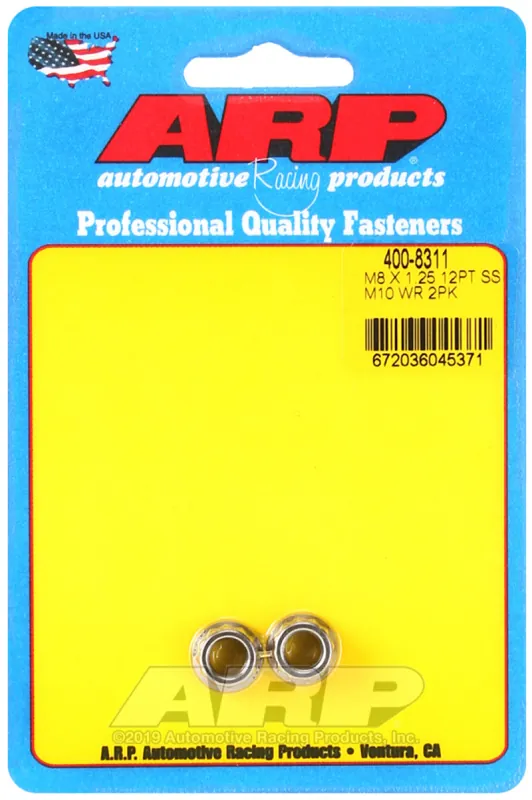 ARP M8 x 1.25 M10 WR 12pt Stainless Steel Nut Kit Markdown