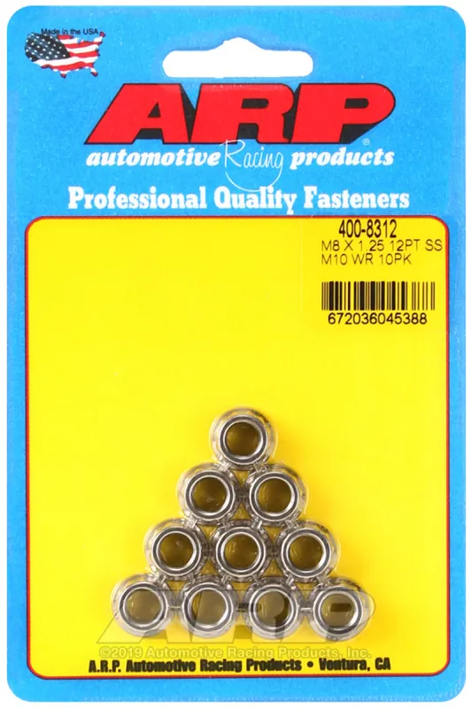 Genuine ARP M8 x 1.25 12pt SS Nut Kit