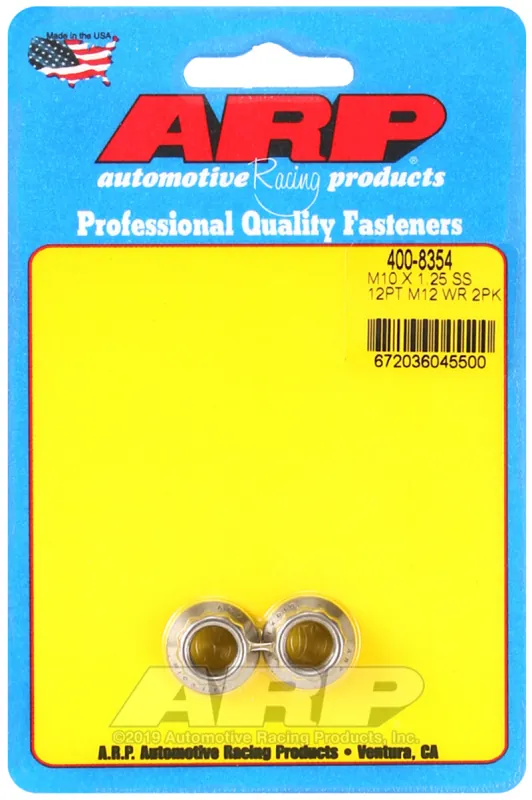 High Quality ARP M10 X 1.25 SS 12mm socket 12pt Nut Kit