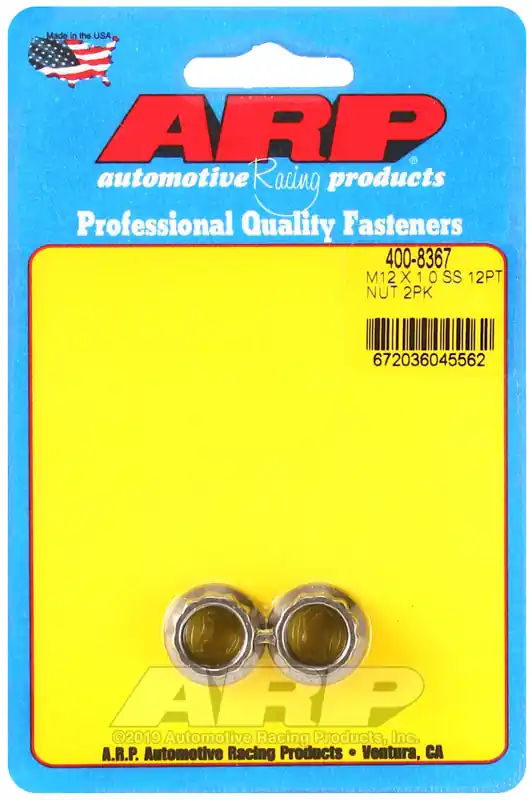 ARP M12 X 1.00 (M14 wr) SS 12pt nut kit Don’t Miss Out