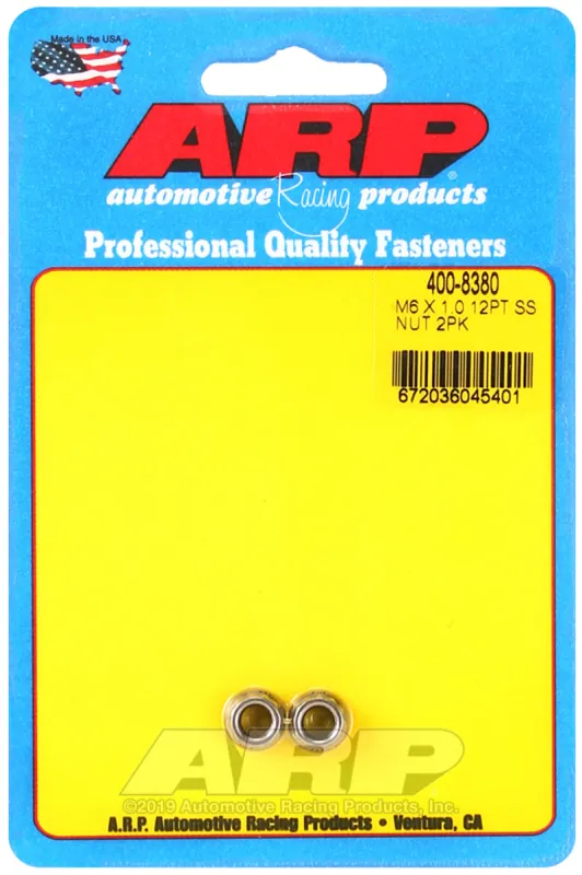 Sale ARP M6 x 1.00 (M8 WR) SS 12pt Nut Kit (Set of 2)
