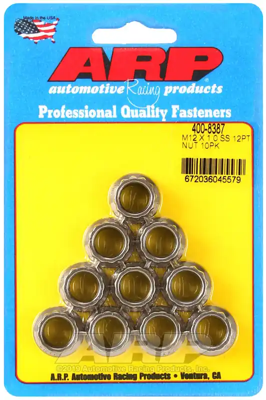 ARP M12 X 1.00 (M14 wr) SS 12pt nut kit Save Now