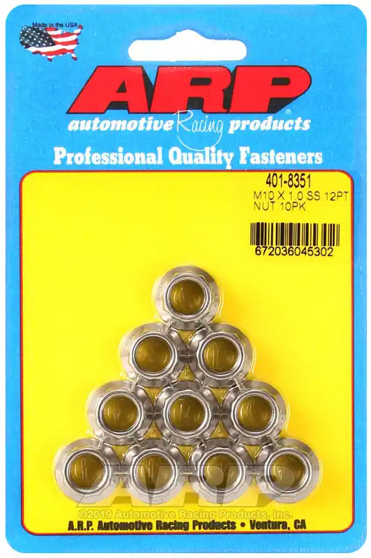 Fresh Stock ARP M10 X 1.0 SS 12pt Stainless Steel Nut Kit
