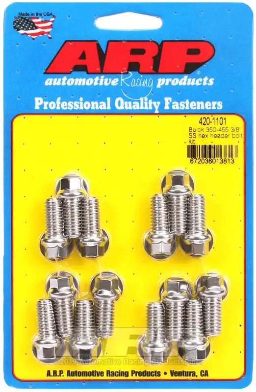 ARP Buick 350-455 3/8 SS hex header bolt kit Direct From Manufacturer