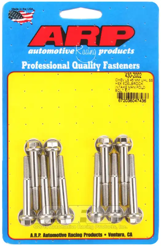 Limited Offer ARP Chevy LS 45Mm UHL Hex Edelbrock Intake Manifold Bolt Kit