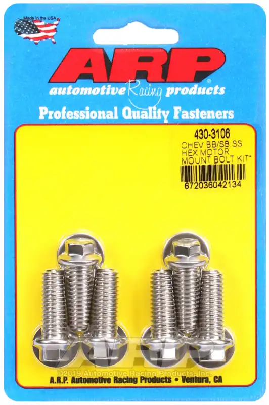 ARP Chevy Hex Motor Mount Bolt Kit w/ energy suspension Mounts Warranty Included
