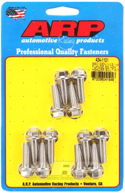 ARP SBC/GENIII LS 1/4 Flange SS Hex Header Bolt Kit Premium