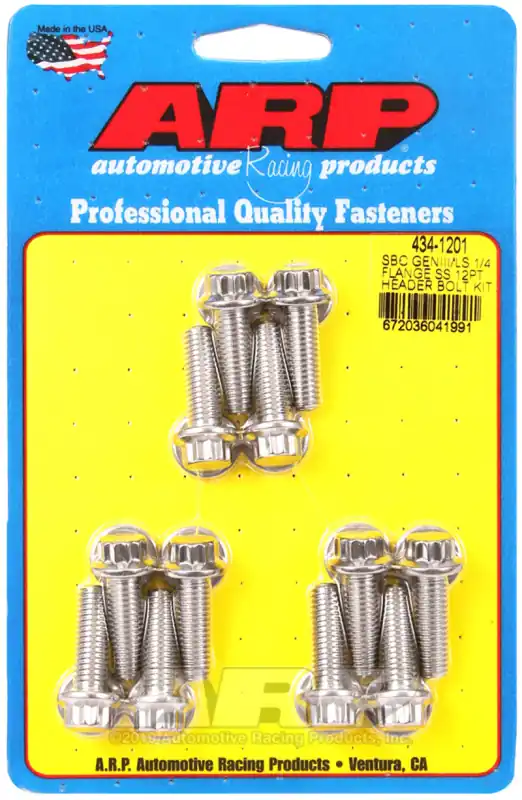 ARP Chevy SBC/GenIII LS 1/4in Flange SS 12pt Header Bolt Kit Super Sale