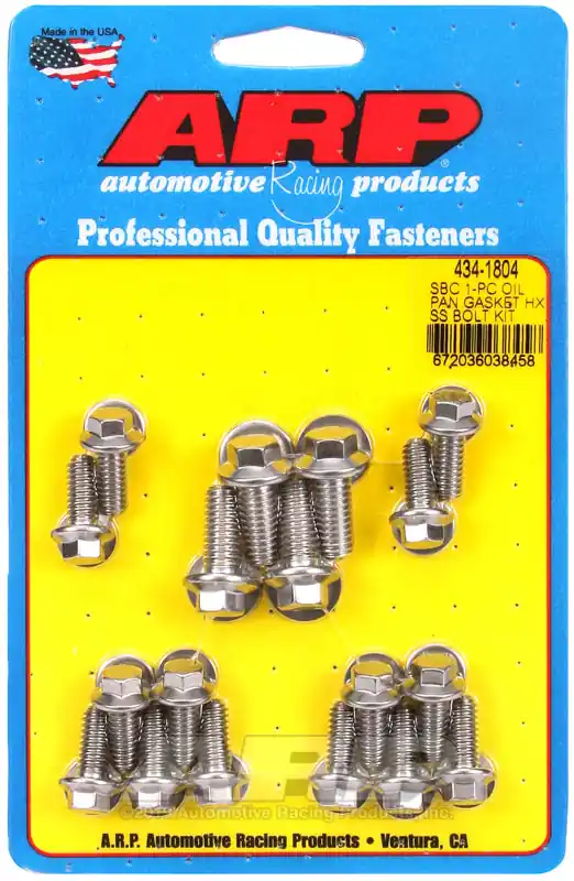 ARP SB Chevy 1-pc SS Hex Oil Pan Gasket Bolt Kit Trusted Brand