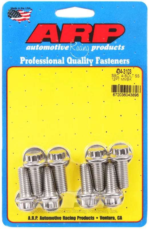 ARP SB Chevy 4-Bolt SS 12pt Motor Mount Bolt Kit Super Sale