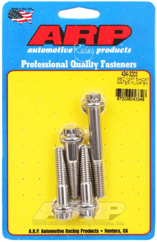ARP SB Chevy 12pt Short Water Pump Bolt Kit Direct From Manufacturer