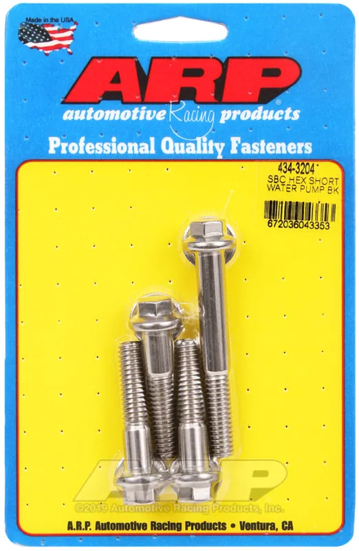 ARP SB Chevy Hex Short Water Pump Bolt Kit Top Rated