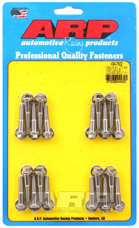 ARP Chevy LT1 6.2L Valve Cover Hex Stainless Steel Bolt Kit Direct From Factory