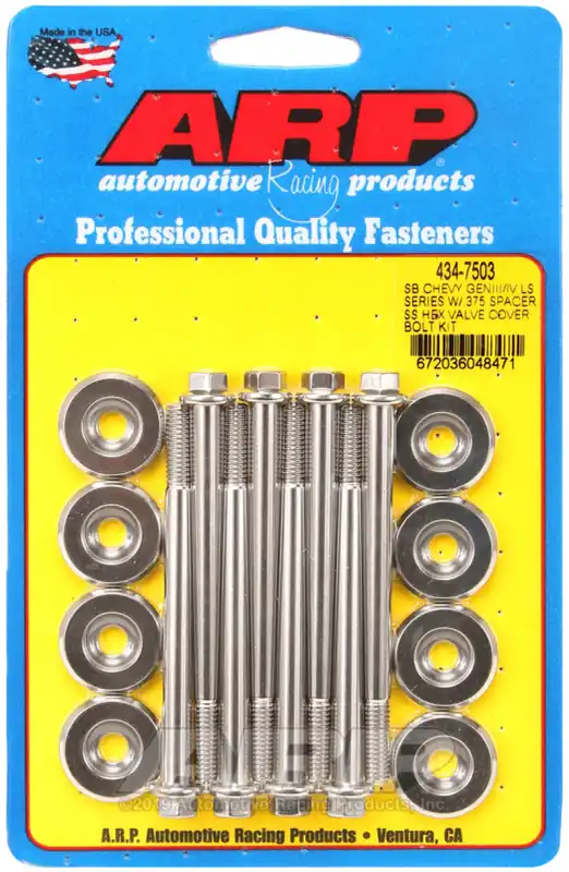 ARP SB Chevrolet Gen III/IV LS Series w/ 0.375 Spacer SS Hex Valve Cover Bolt Kit Secure Checkout