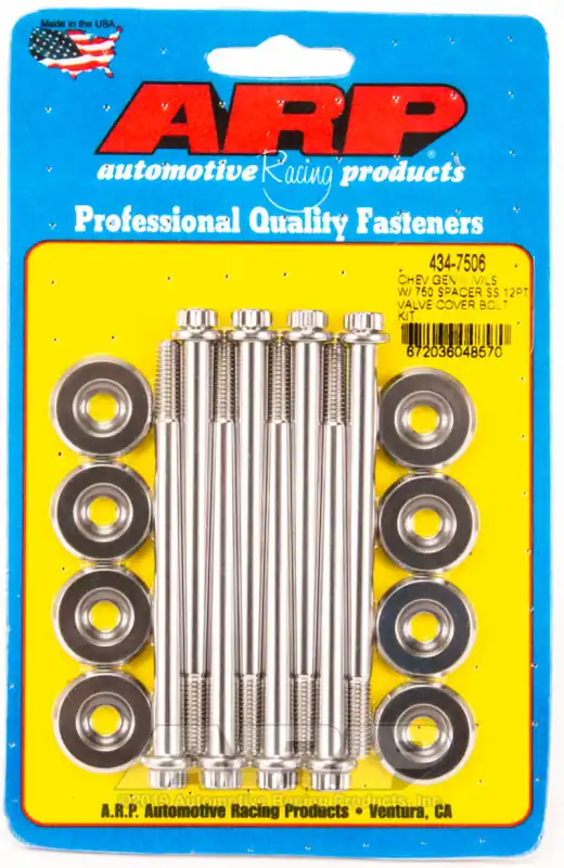 Original ARP Small Block Chevy GENIII/IV LS Series .750 Spacer 12pt Valve Cover Bolt Kit - Stainless Steel