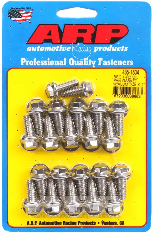 Today Only ARP BB Chevy1-pc Oil Pan Gasket w/ Alum Timing Cover Hex Bolt Kit