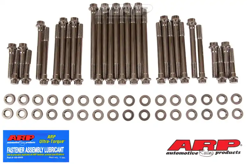 Hassle-Free Returns ARP Big Block Chevy With Brodix Aluminum Heads 12pt Head Bolt Kit - Stainless Steel