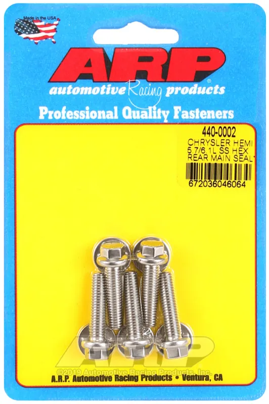 ARP Chrysler Hemi 5.7/6.1L SS Hex Rear Main Seal Plate Bolt Kit Best Choice