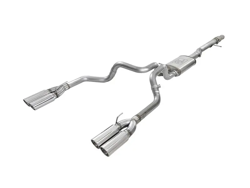aFe Power Vulcan Series 4" to Dual 3" 304 Stainless Steel Cat-Back Exhaust System, Quad Polished Tips :: 2019-2025 Silverado & GMC Sierra 1500 V8 6.2L Super Sale