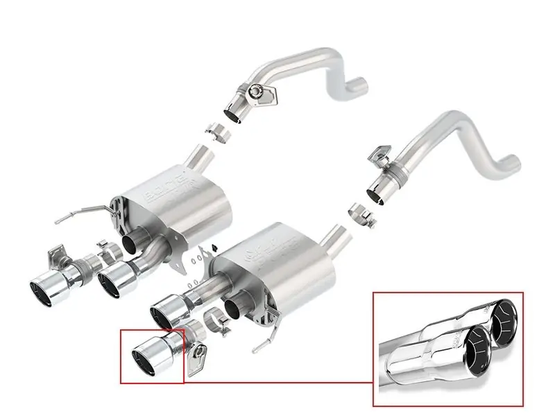 Borla 2.75" ATAK Axle-Back Exhaust System w/ 4.25" Quad Polished Tips :: 2014-2019 C7 Corvette w/ AFM & NPP Valves Shop Now