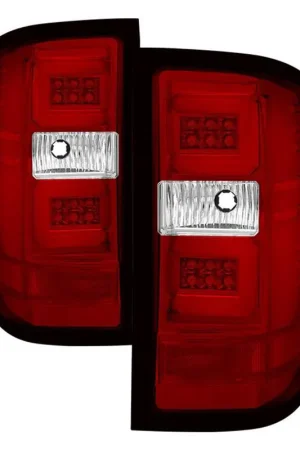 Spyder Light Bar LED Tail Lights w/ Chrome Reflectors, Clear Lens and Red Housing :: 2016-2018 Silverado 1500, 2016-2019 Silverado 2500HD/3500HD Professional Grade