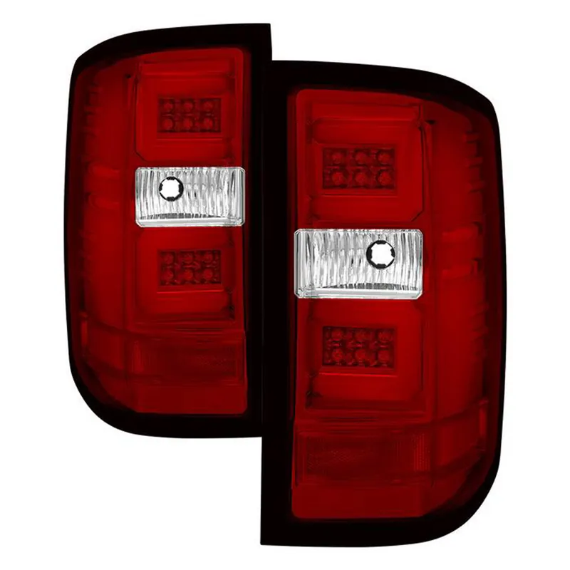 Spyder Light Bar LED Tail Lights w/ Chrome Reflectors, Clear Lens and Red Housing :: 2016-2018 Silverado 1500, 2016-2019 Silverado 2500HD/3500HD Professional Grade