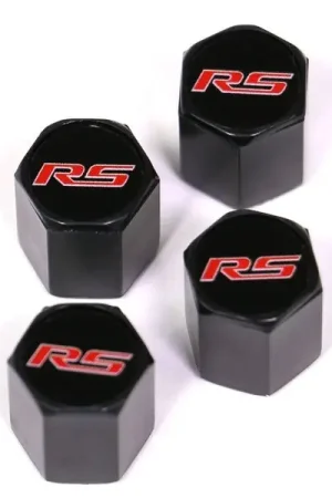 Budget Elite Black "RS" Valve Stem Caps :: 2010-2024 Camaro