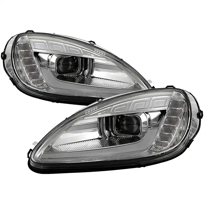 Spyder Apex Series Sequential Headlights, Clear Lens and Chrome Housing :: 2005-2013 Corvette Premium