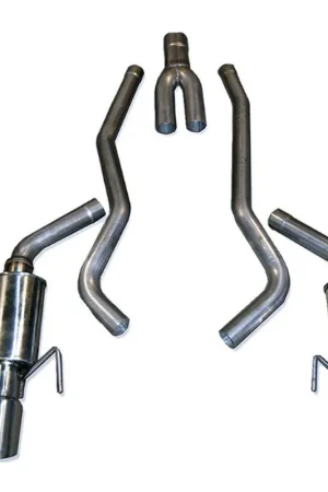 Premium MRT 3" Sport Touring Cat Back Exhaust System w/ 4" Dual Polished Tips :: 2015-2025 Ford Mustang EcoBoost Coupe w/ Non-Active Exhaust