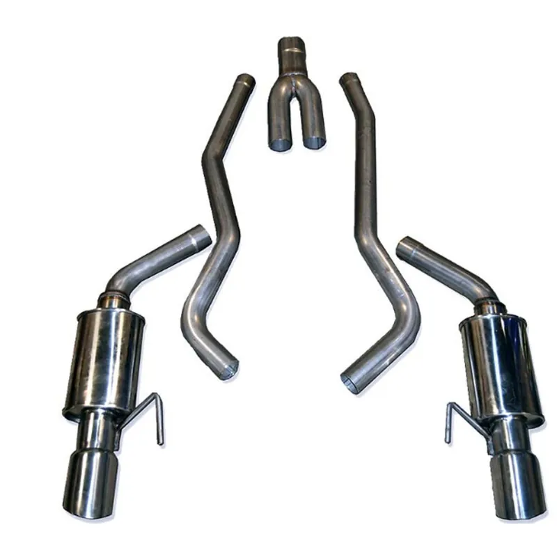 Premium MRT 3" Sport Touring Cat Back Exhaust System w/ 4" Dual Polished Tips :: 2015-2025 Ford Mustang EcoBoost Coupe w/ Non-Active Exhaust