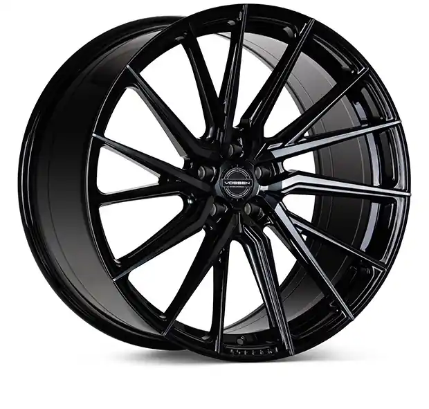 Vossen HF-4T Hybrid Forged Front Right Wheel, Tinted Gloss Black, Flat Face, 20x9 +32 :: 2015-2026 Mustang Next Day Delivery