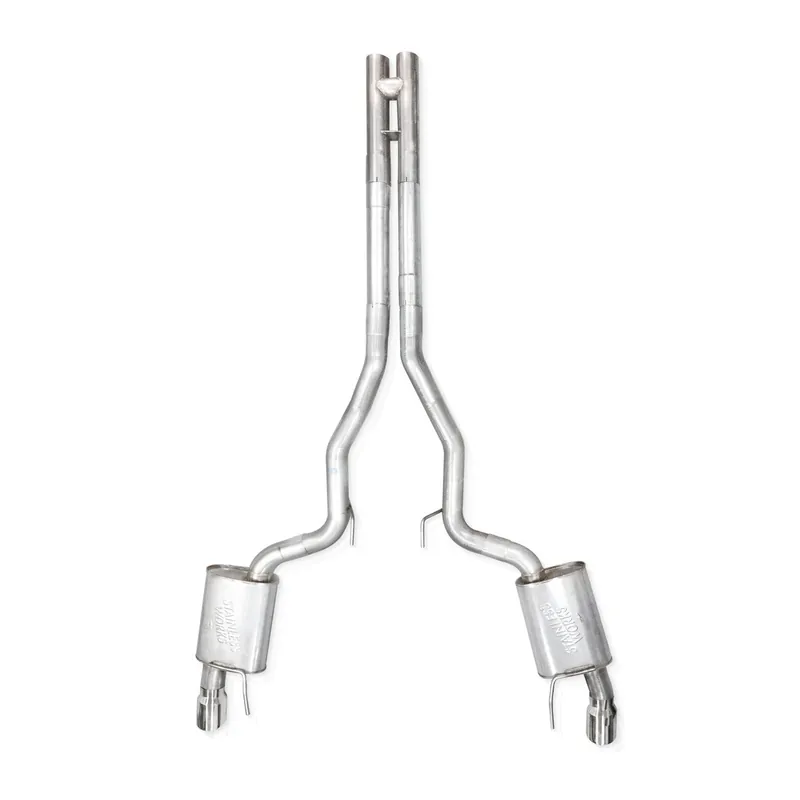 Stainless Works 3" Redline Cat-Back Exhaust w/ H-Pipe & Dual Tips, Factory Connect :: 2024-2026 Mustang GT & Dark Horse w/o Active Exhaust Handmade