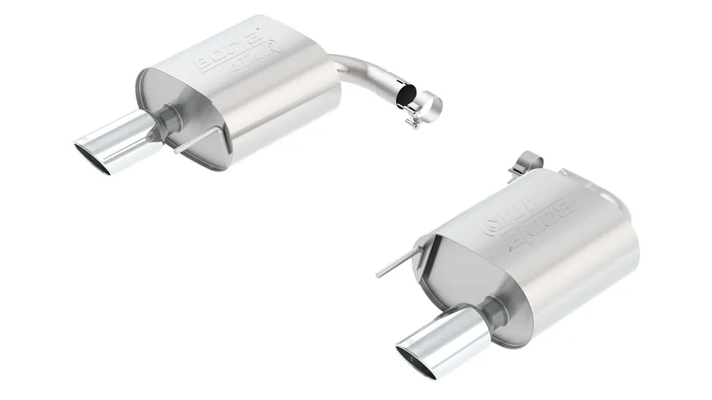 Borla 2.25" ATAK Axle-Back Exhaust System w/ 4" Dual Polished Tips :: 2015-2023 Ford Mustang EcoBoost w/ Non-Active Exhaust Same Day Shipping