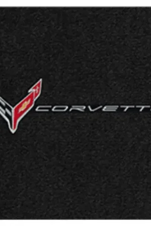 Lloyd 2pc Ultimat Floor Mat, Black w/ Silver C8 Corvette Flag Logo & "Corvette" :: 2020-2025 C8 Corvette Don’t Miss Out