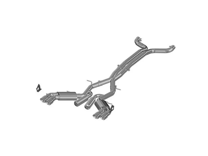Fresh Stock MBRP Armor Plus 3" Street Version Dual Cat-Back Exhaust System w/ 4" Quad Tips, T409 Stainless Steel :: 2016-2024 Camaro SS Manual Coupe, ZL1 Coupe