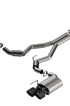 Borla 3" S-Type Cat-Back Exhaust System w/ 5" Quad Carbon Fiber Tips :: 2024-2026 Ford Mustang Dark Horse w/ Active Exhaust Seasonal Sale