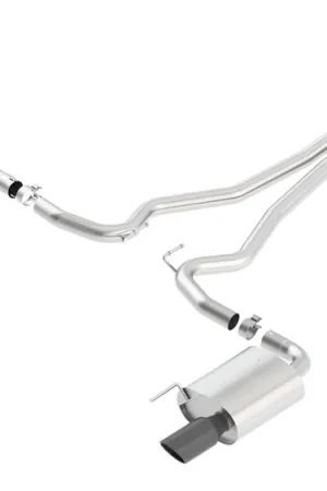 Worldwide Shipping Borla 2.5" Touring Cat-Back Exhaust System w/ 4" Dual Black Chrome Tips :: 2015-2017 Ford Mustang GT