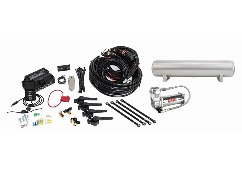 Air Lift Performance 3H 1/4" Line, w/ Compressor, 4 Gallon 5-Port Raw Aluminum Tank :: 2010-2024 Camaro Budget