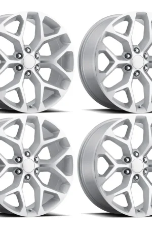 FR 59 Snowflake Replica Wheel Set, Silver Machine Face, 20x9 :: 2014-2026 Silverado & GMC Sierra 1500 Worldwide Shipping