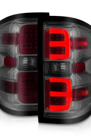 Next Day Delivery ANZO Sequential LED Taillights w/ Light Bar, Chrome Housing, Smoke Lens :: 2014-2018 Silverado 1500