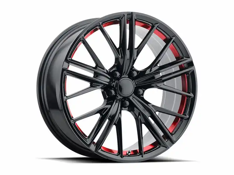 Warranty Included PR194 2017 ZL1 Replica Front or Rear Wheel, Gloss Black Red Machined, 20x10:: 2010-2024 Camaro