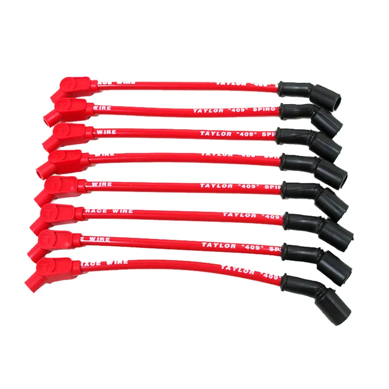 Original Taylor Cable Pro Race Spiro-Wound 10.4mm 135-Degree Spark Plug Wires, Red :: 2010-2015 Camaro SS, ZL1 & Z28 & 2005-2013 Corvette