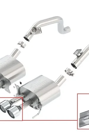 New Release Borla 2.75" ATAK Axle-Back Exhaust System w/ 4.25" Quad Polished Tips :: 2014-2019 C7 Corvette w/o AFM, w/o NPP Valves